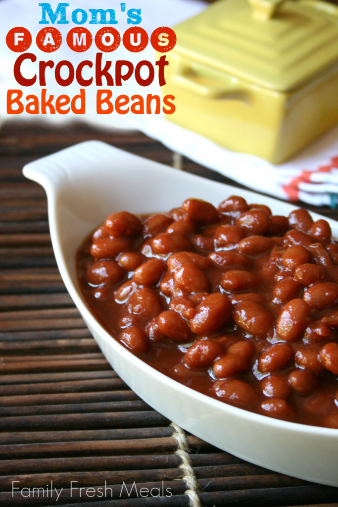 Baked Beans served in a white dish