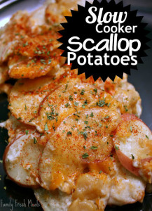 Slow Cooker Scallop Potatoes - FamilyFreshMeals.com