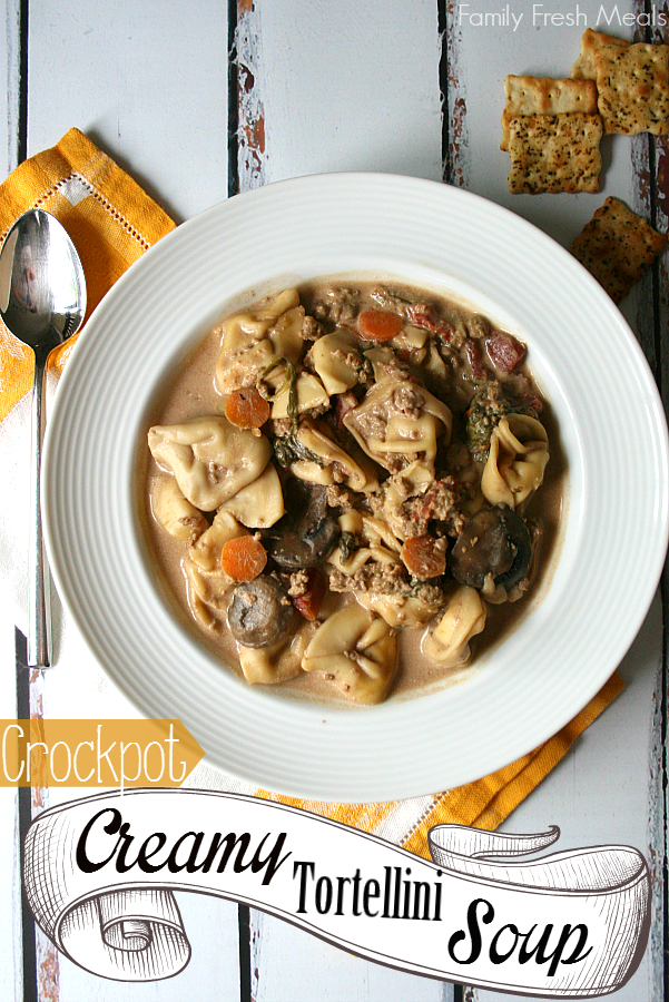 Creamy Crockpot Tortellini Soup