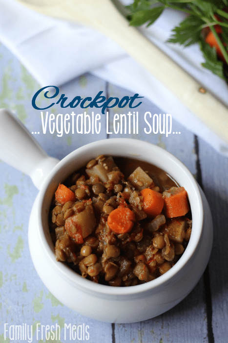 Easy Crockpot Vegetable Lentil Soup Recipe