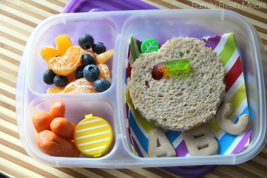 back to school themed packed lunchbox