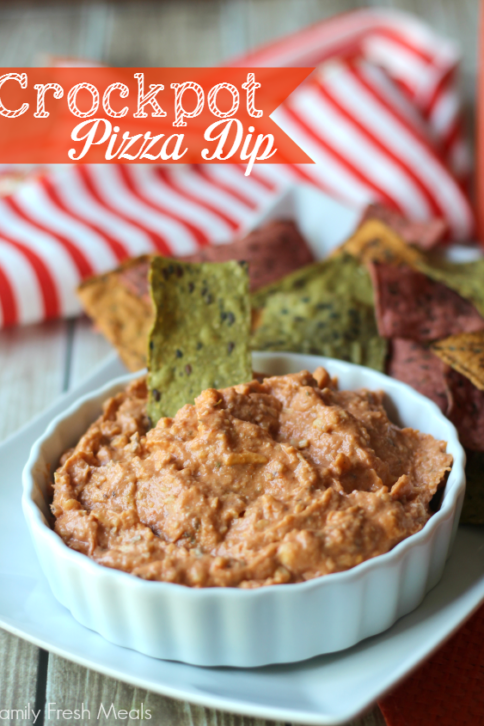 Crockpot Pizza Dip --- FamilyFreshMeals.com