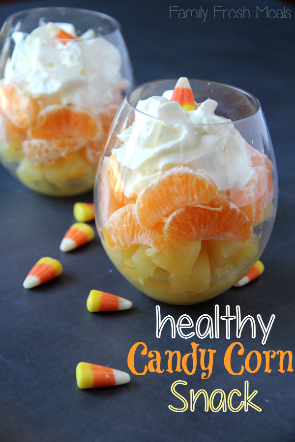 Healthy Halloween Snack Candy Corn Fruit Cocktail