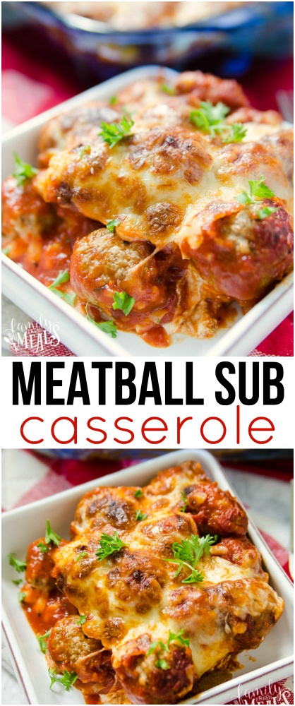 Meatball Sub Casserole is a family favorite and kid approved recipe! via @familyfresh
