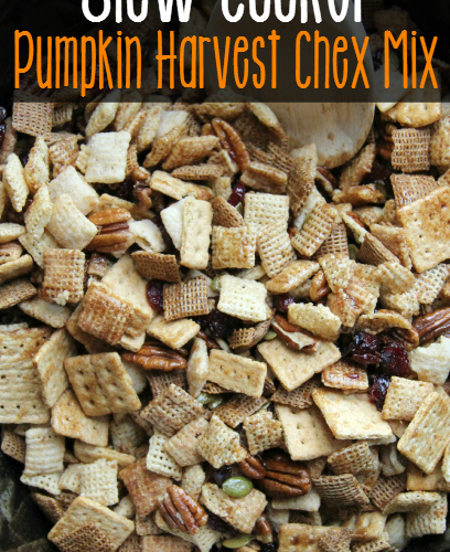 Slow Cooker Pumpkin Harvest Chex Mix - FamilyFreshMeals.com