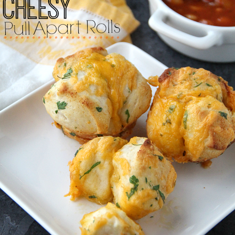 Easy Cheesy Pull Apart Rolls - FamilyFreshMeals.com