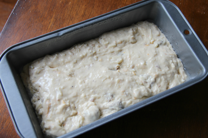 bread dough in a bread pan