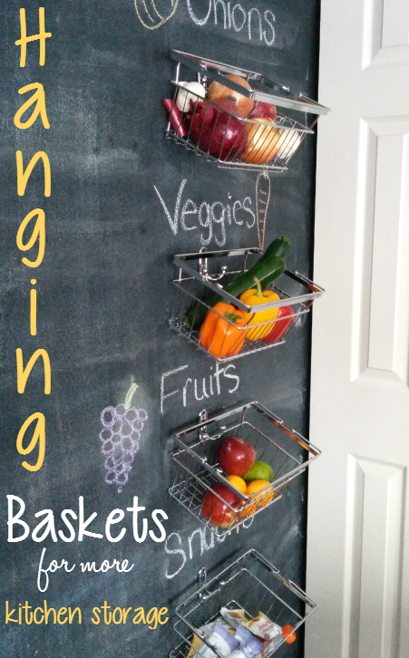 Hanging Baskets for MORE Kitchen Storage -- Family Fresh Meals