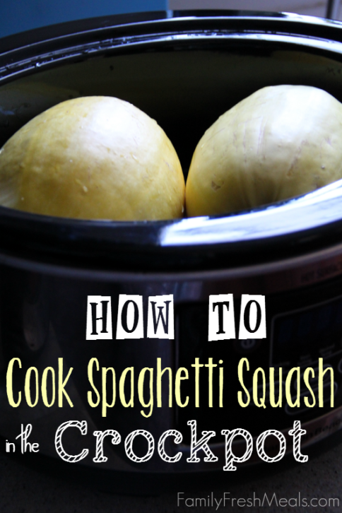 How to Cook Spaghetti Squash in the Crockpot - FamilyFreshMeals.com -