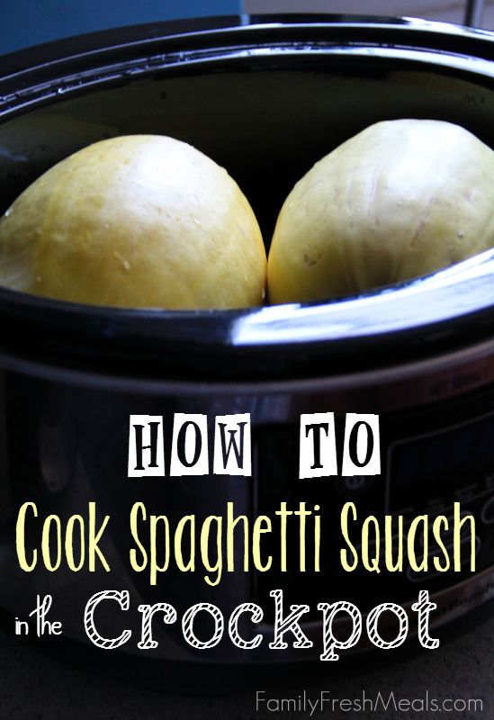 Healthy Crockpot Recipe You Must Try - How to Cook Spaghetti Squash in the Crockpot - FamilyFreshMeals.com -