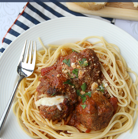 Slow Cooker Cheese Stuffed Meatballs - ___