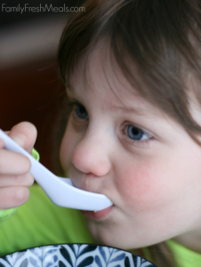 child eating Chicken Noodle Soup