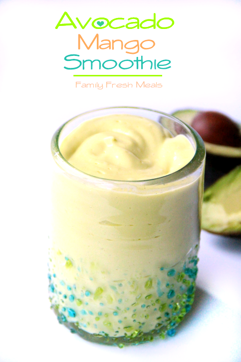 Avocado Mango Smoothie served in a glass