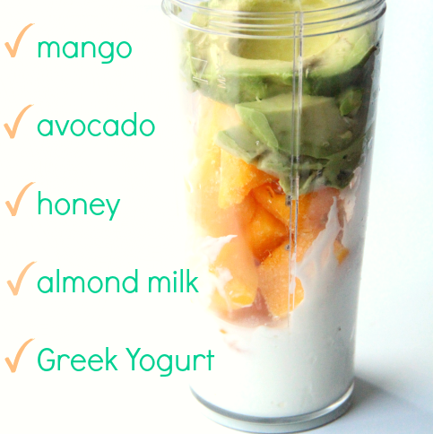 Avocado Mango Smoothie - Ingredients