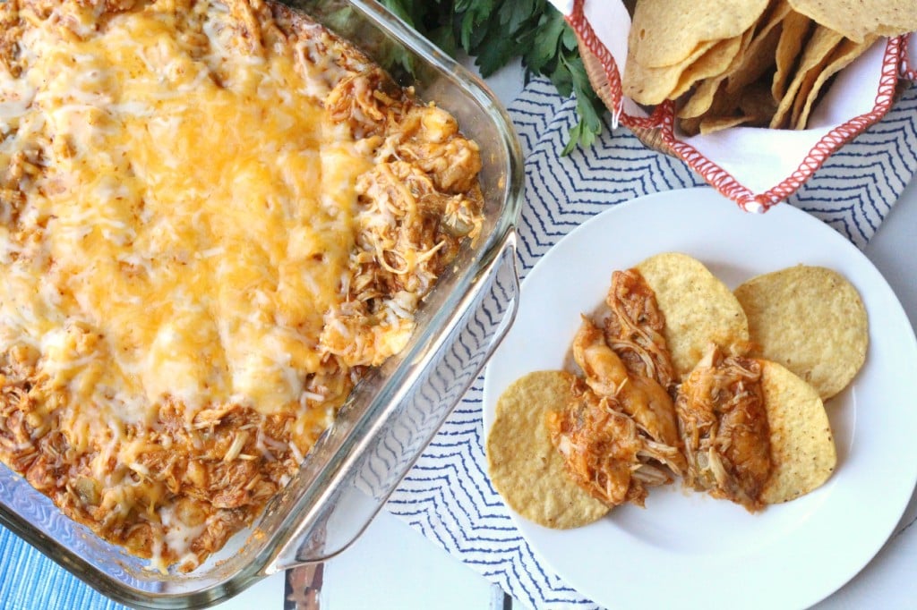 Cheesy Chicken Enchilada Dip - FamilyFreshMeals.com