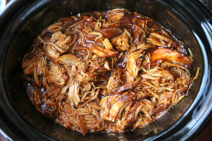 Zesty Crockpot BBQ Chicken in a crockpot