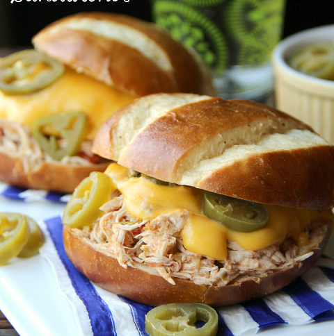 Slow-Cooker Jalapeno Popper Chicken Sandwiches - Family Fresh Meals