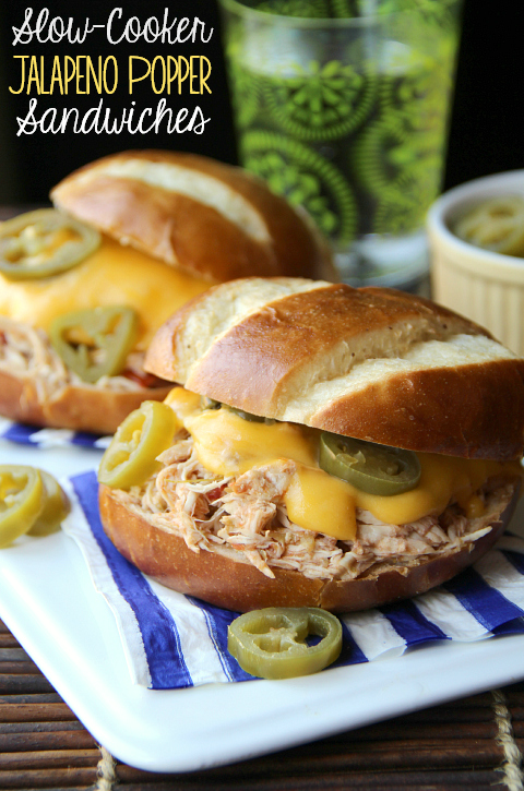 Slow-Cooker Jalapeno Popper Chicken Sandwiches