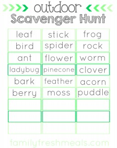 outdoor scavenger hunt with go wild free printable family fresh meals
