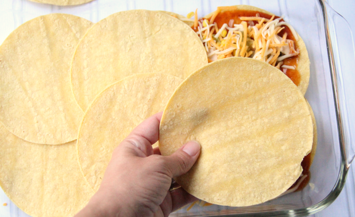 Adding another layer of tortillas