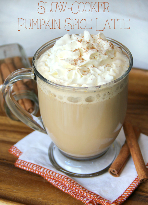 Slow-Cooker Pumpkin Latte in a glass mug