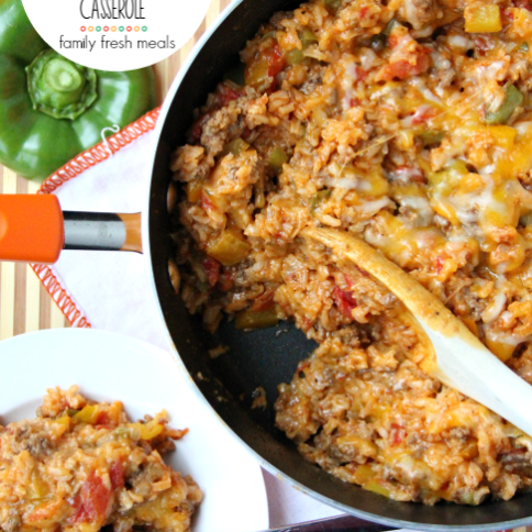 One Pot Stuffed Pepper Casserole - FamilyFreshMeals.com -