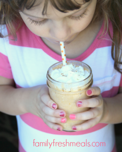 Child drinking a Pumpkin Pie Smoothie 