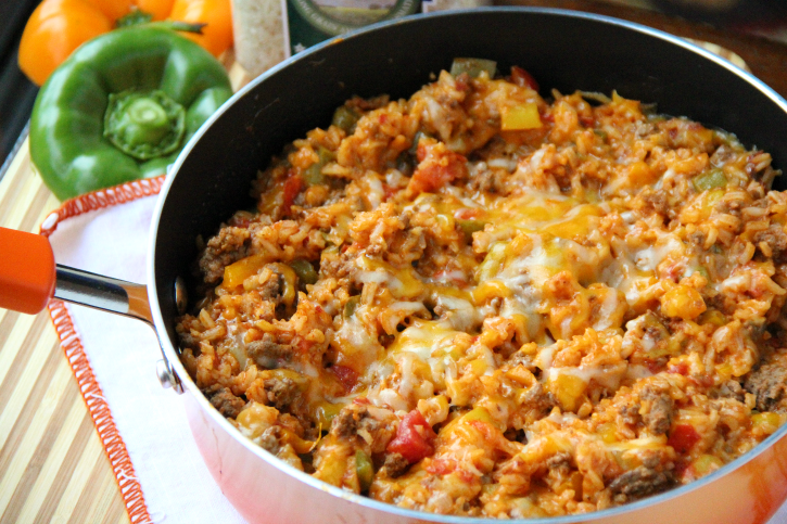 Stuffed Pepper Casserole in a cooking pot