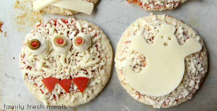 monster and ghost pizzas