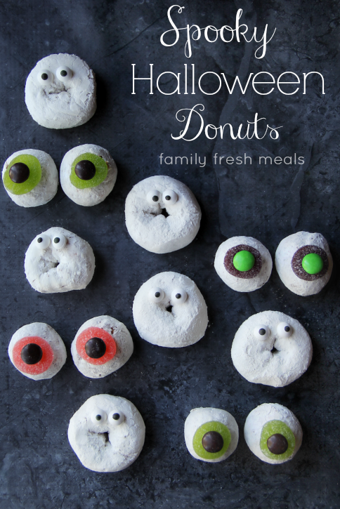 Spooky Fun Halloween Donuts - - FamilyFreshMeals.com - Fun for Halloween Breakfast or Dessert!