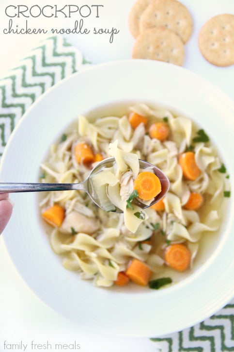 Crockpot Chicken Noodle Soup Recipe - Happy Healthy Mama