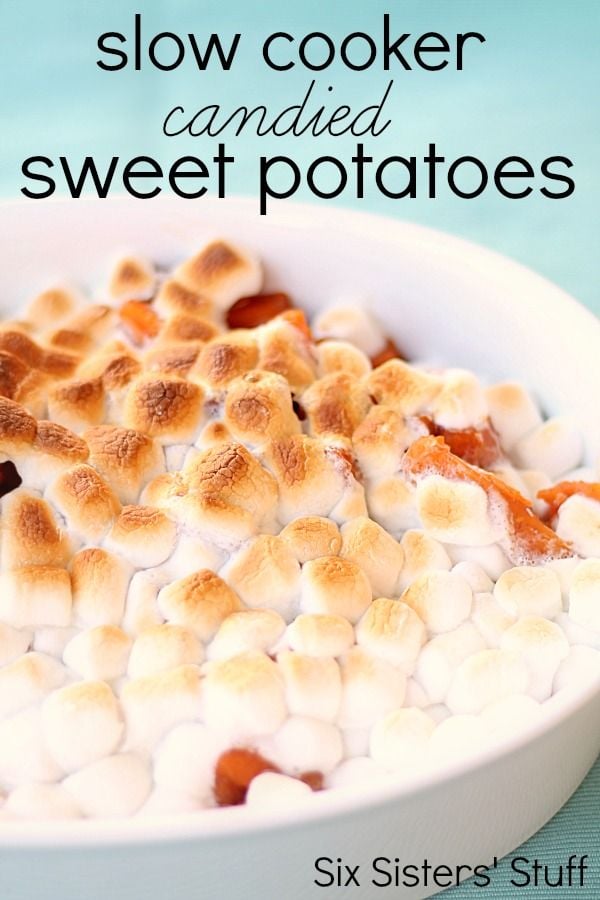 Candied Sweet Potatoes in a white bowl