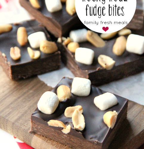 Easy Rocky Road Fudge Bites Recipe - FamilyFreshMeals.com --