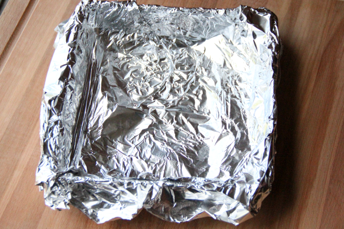 foiled lined baking pan