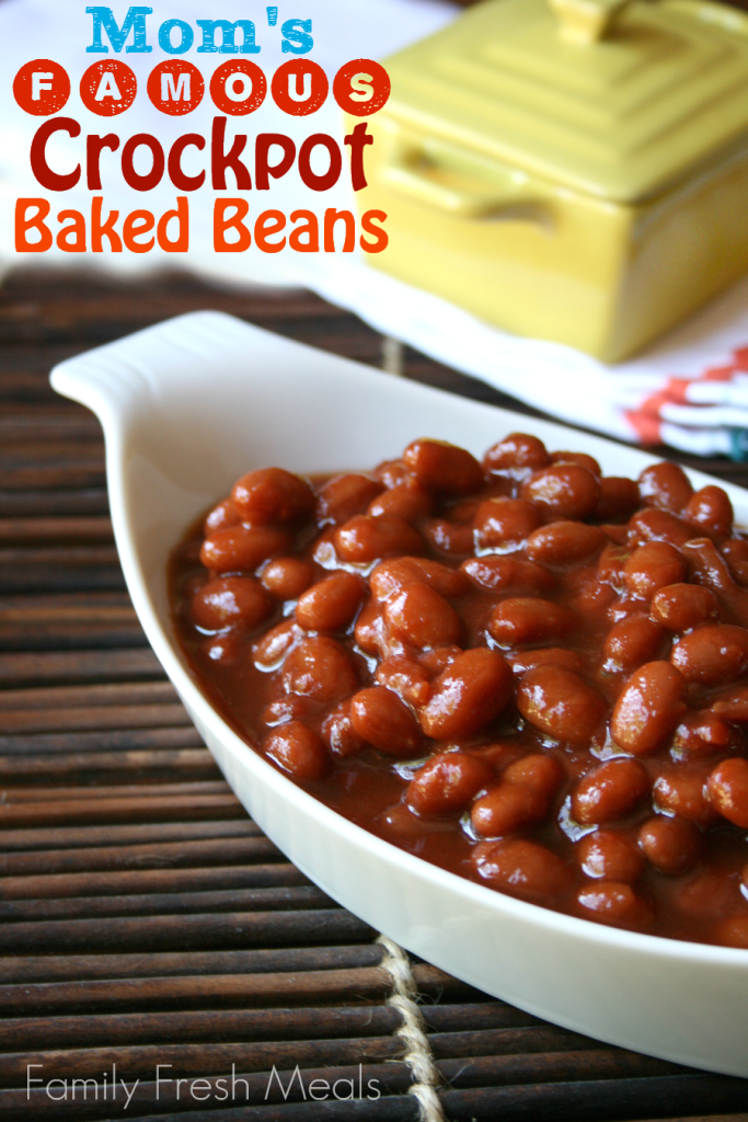 baked beans in a white bowl