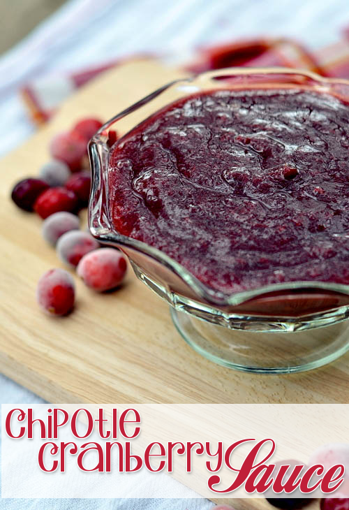 Chipotle Cranberry Sauce in a small glass bowl