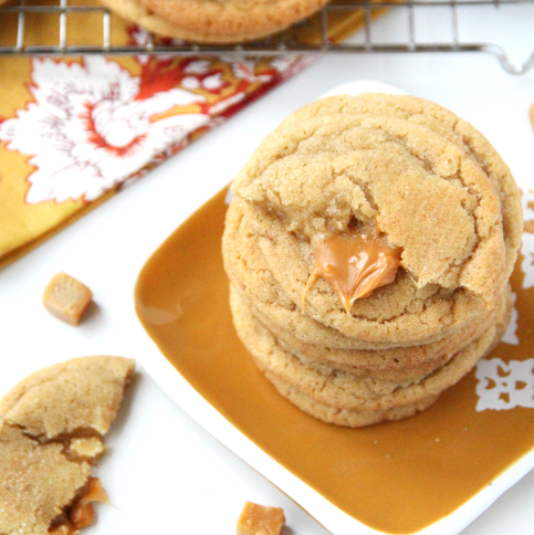 Soft and Chewy Caramel Filled Snickerdoodle Cookies - FamilyFreshMeals.com ---
