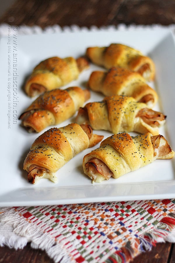 30 Easy Appetizers People LOVE - Turkey Pepper Jack Roll Ups served on a white plate