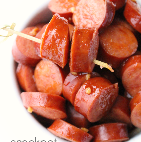 Crockpot Honey Garlic Polish Sausage - Fabulous Appetizer - FamilyFreshMeals