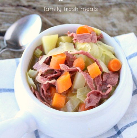 Corned Beef and Cabbage Soup - Great way to use up corned beef leftovers! -- FamilyFreshMeals.com --