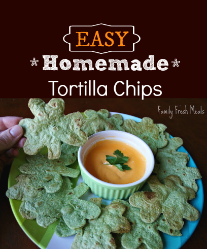  EASY Homemade Tortilla Chips shaped as shamrocks 