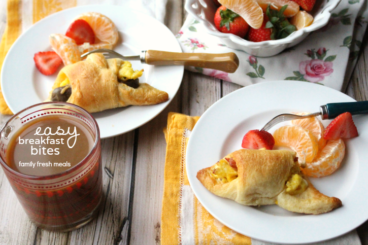 Easy Breakfast Bites served on two white plates