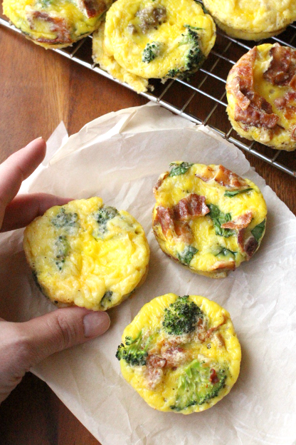 mini frittatas on a piece of parchment paper