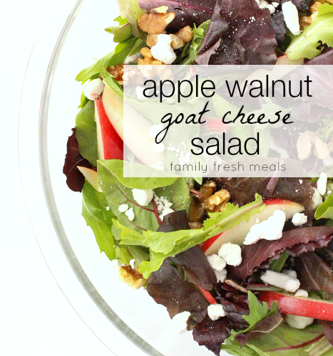 Apple Walnut Goat Cheese Salad - familyfreshmeals.com -- The perfect spring salad!