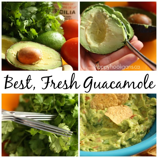 Collage image showing how to make a Guacamole Recipe