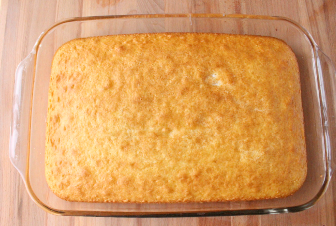 white cake in a baking dish