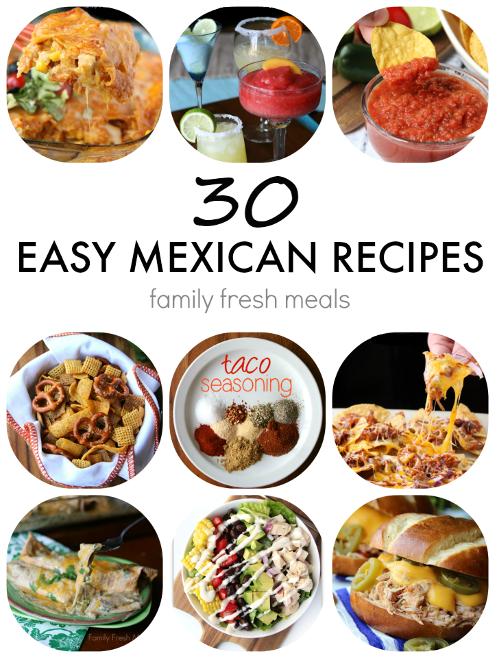 Collage image of 9 different Easy Mexican Recipes for Cinco De Mayo 