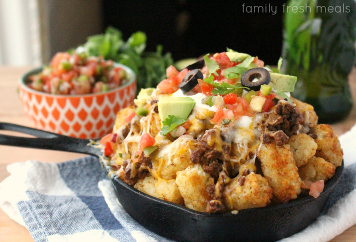 Tater Tot Nachos - FamilyFreshMeals.com --