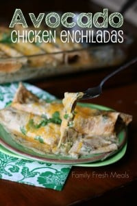 Avocado Chicken Enchiladas - FamilyFreshMeals.com