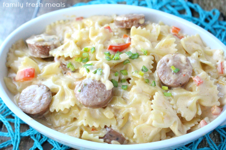 Cajun Mac and Cheese in a serving bowl